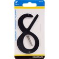 Hillman 4 in. Black Aluminum Nail-On Number 8 1 pc, 3PK 841632